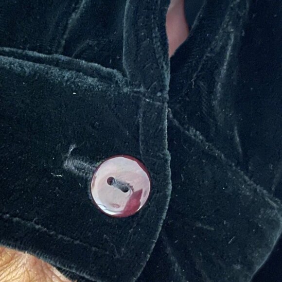 Vintage Y2K Coldwater Creek Women Velvet Button Down Shirt Size L Luxury Holiday - Picture 5 of 9